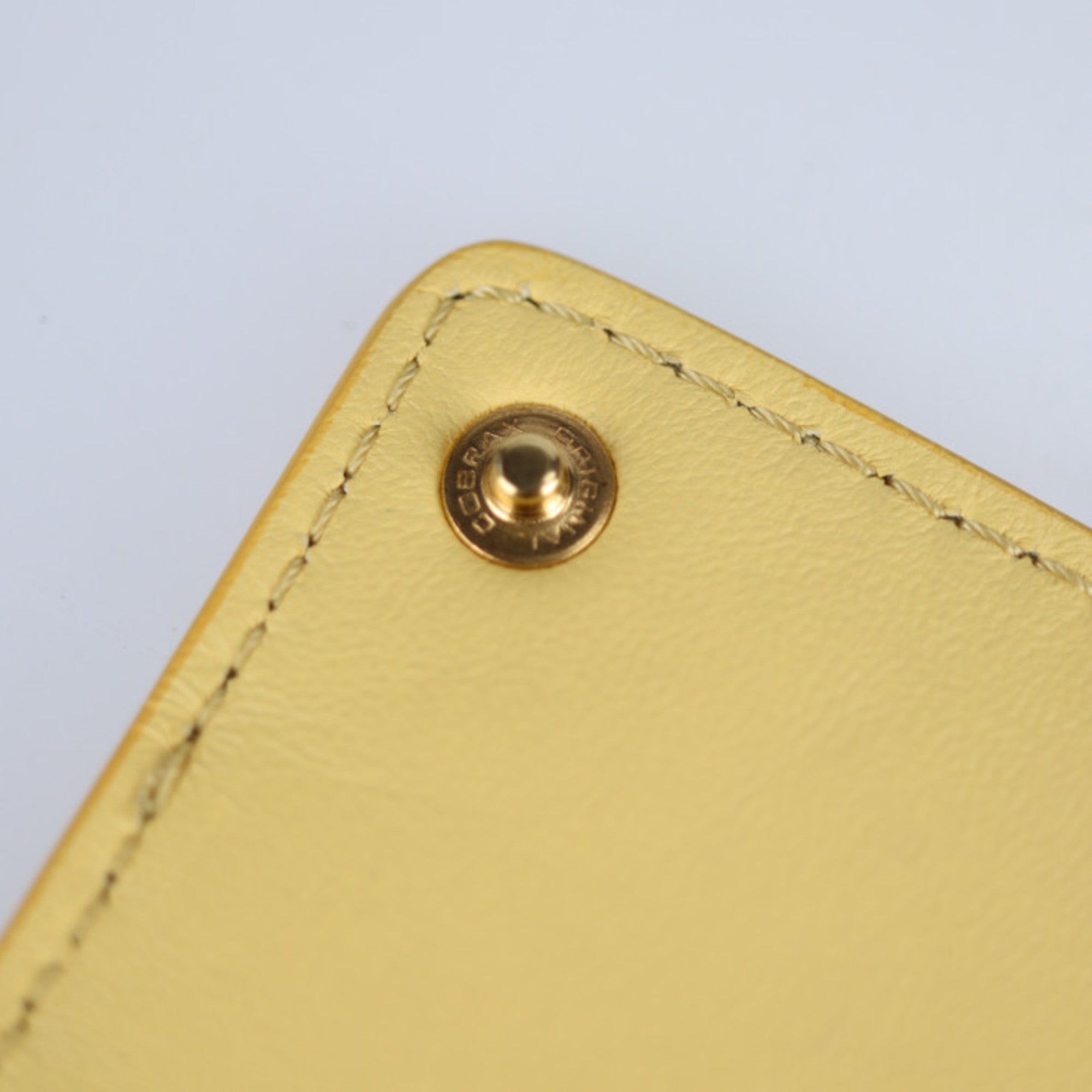 Fendi Cream Yellow Leather Pouch (Pre-Owned)