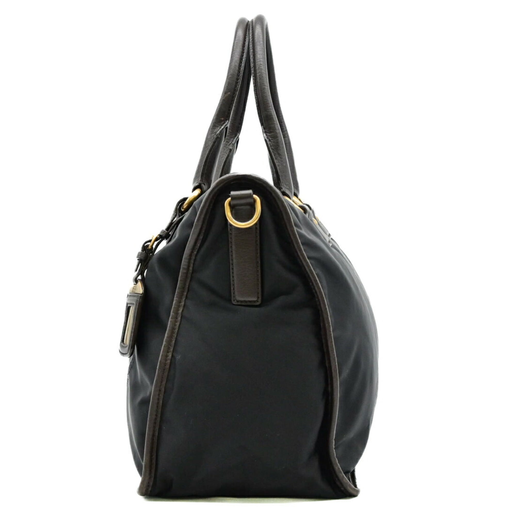 Prada Black Nylon Handbag Shoulder Bag (Pre-Owned)