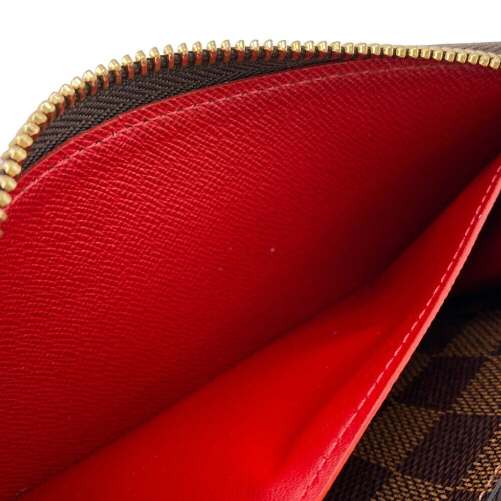 Louis Vuitton Damier Brown Leather Long Wallet (Bi-Fold) (Pre-Owned)
