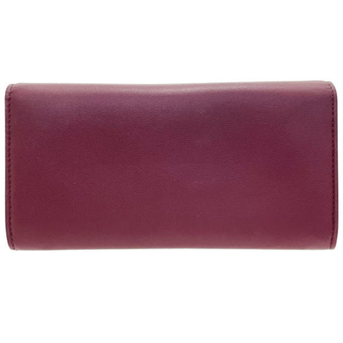 Bottega Veneta Bordeaux Red Color Leather Long Wallet (Bi-Fold) (Pre-Owned)