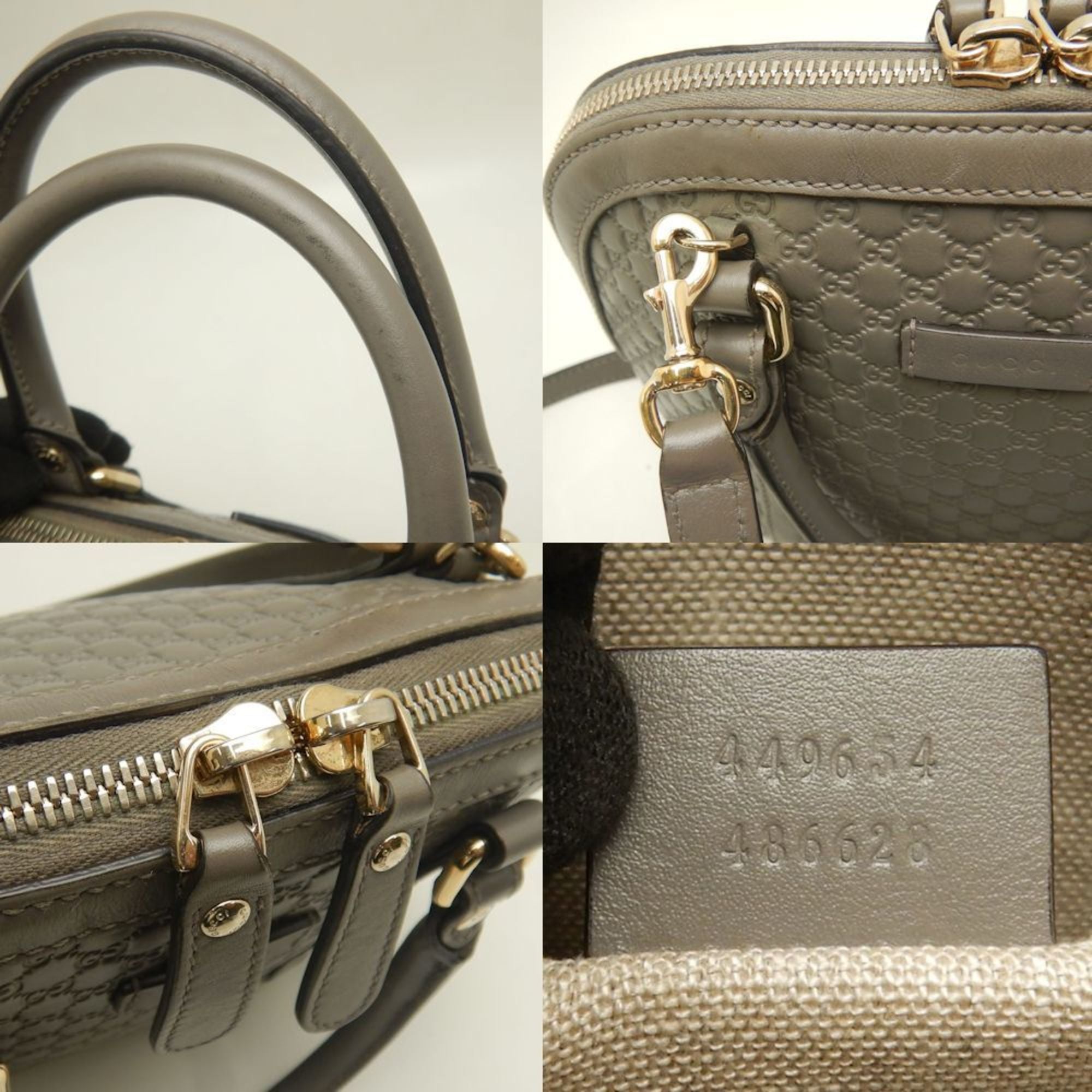 Gucci Microguccissima Gray Leather Handbag (Pre-Owned)