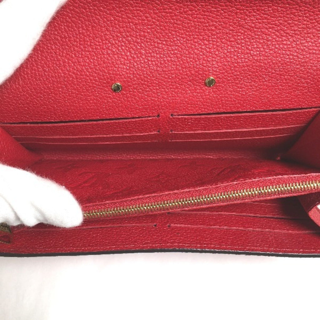 Louis Vuitton Red Color Monogram Long Wallet (Bi-Fold) (Pre-Owned)
