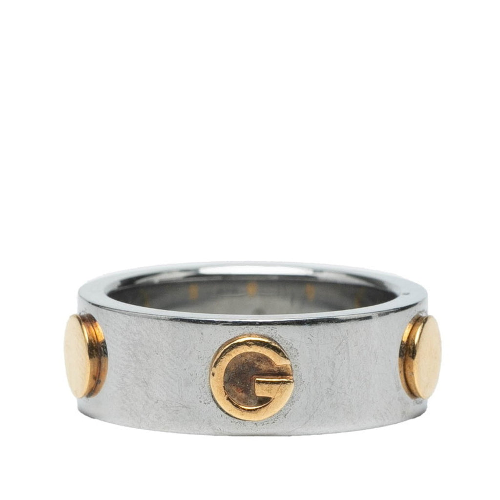 Gucci Silver Yellow Gold Band Ring (Pre-Owned)