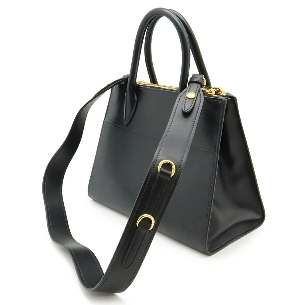 Prada Saffiano Black Nero Leather Handbag Shoulder Bag (Pre-Owned)