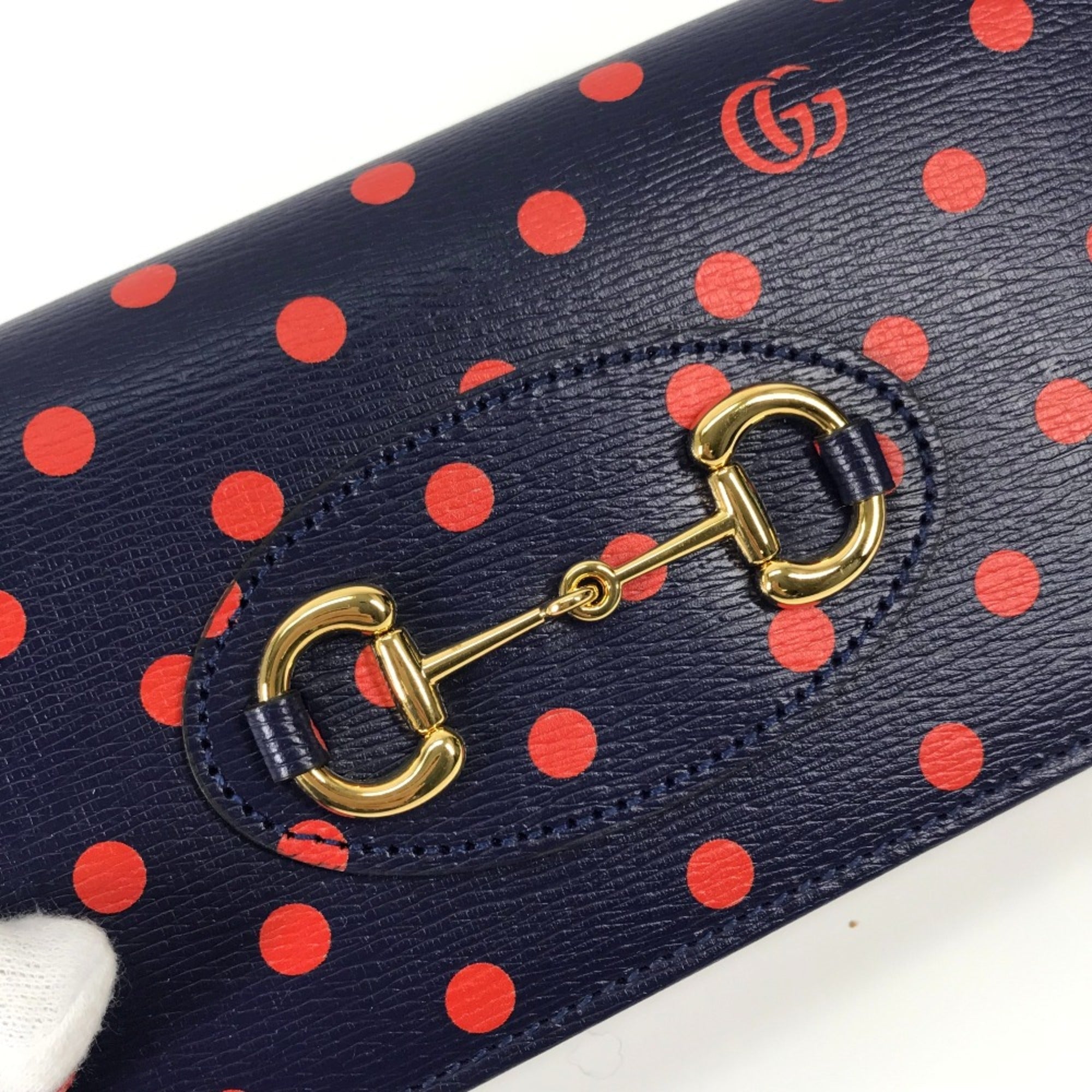 Gucci Navy Leather Long Wallet (Bi-Fold) (Pre-Owned)