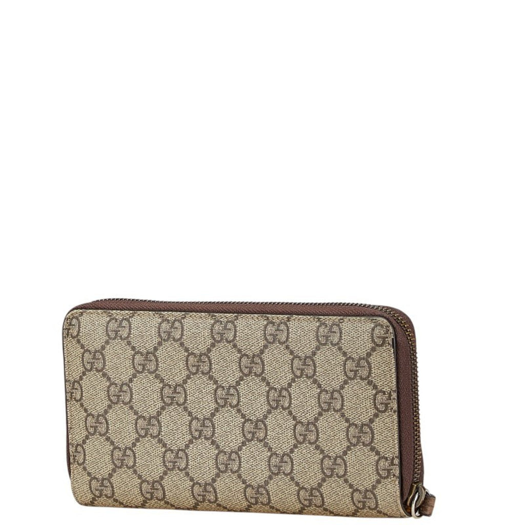 Gucci Beige Brown Pvc Leather Long Wallet (Bi-Fold) (Pre-Owned)