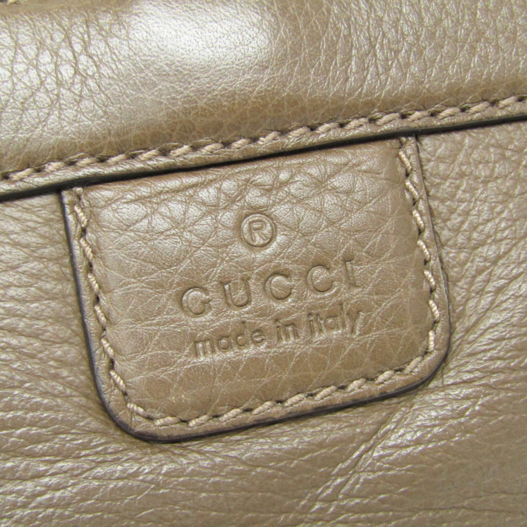 Gucci Bamboo Shoulder Bag Leather Brown Leather Shoulder Bag Bag (Pre-Owned)