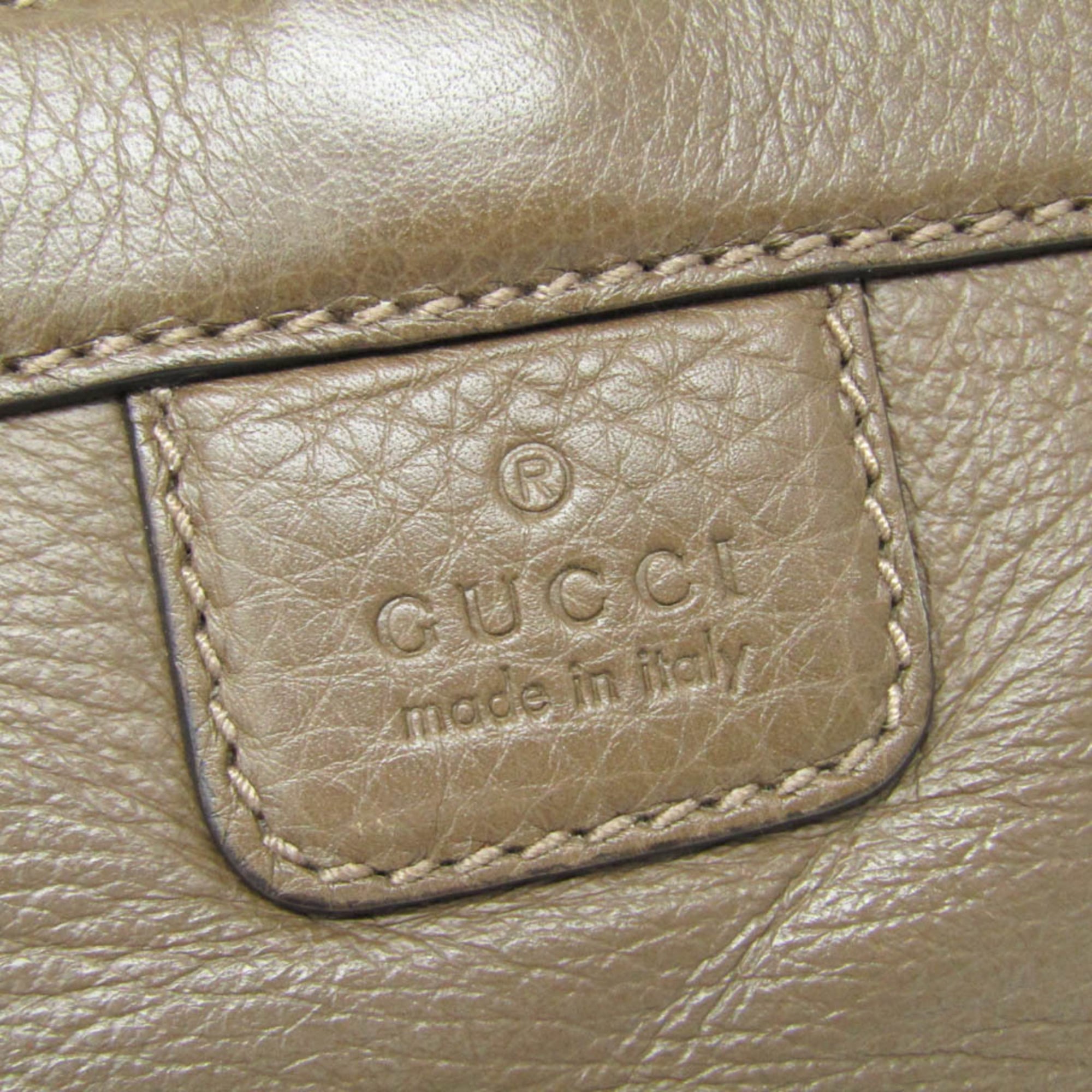 Gucci Bamboo Shoulder Bag Leather Brown Leather Shoulder Bag Bag (Pre-Owned)