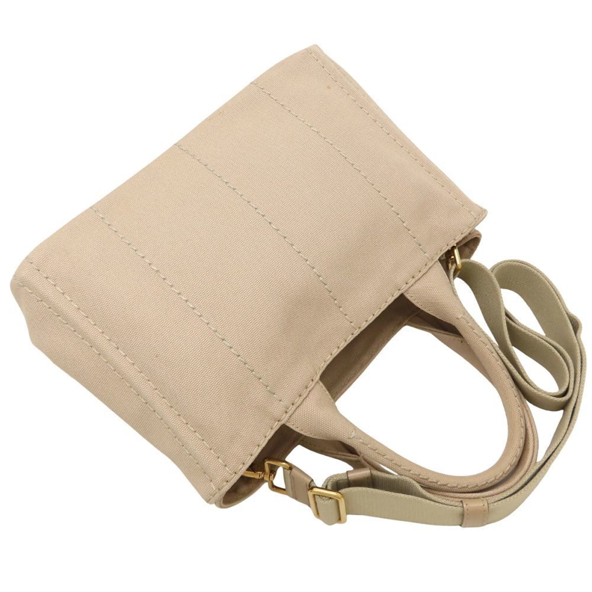 Prada Beige Canvas Handbag (Pre-Owned)