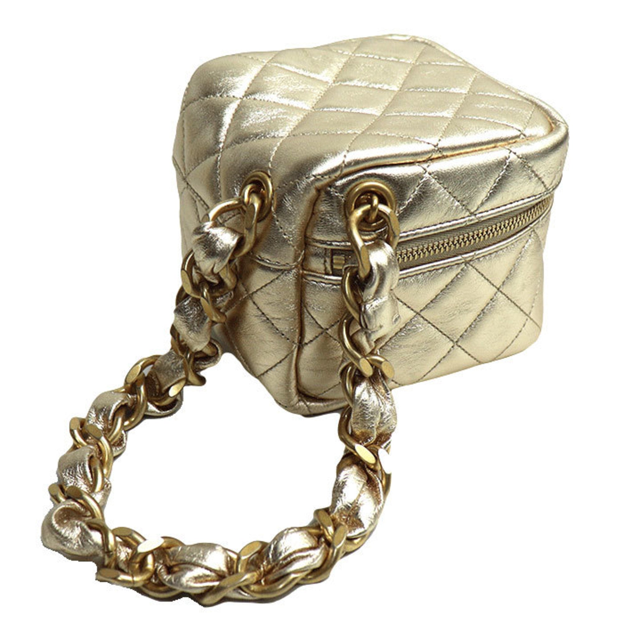 Chanel Matelasse Gold Leather Clutch Bag (Pre-Owned)