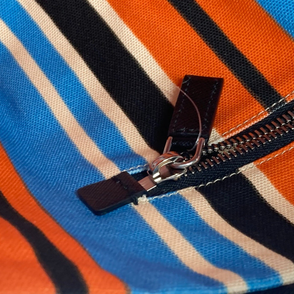Prada Black Blue Orange Canvas Shoulder Bag Sling Bag (Pre-Owned)
