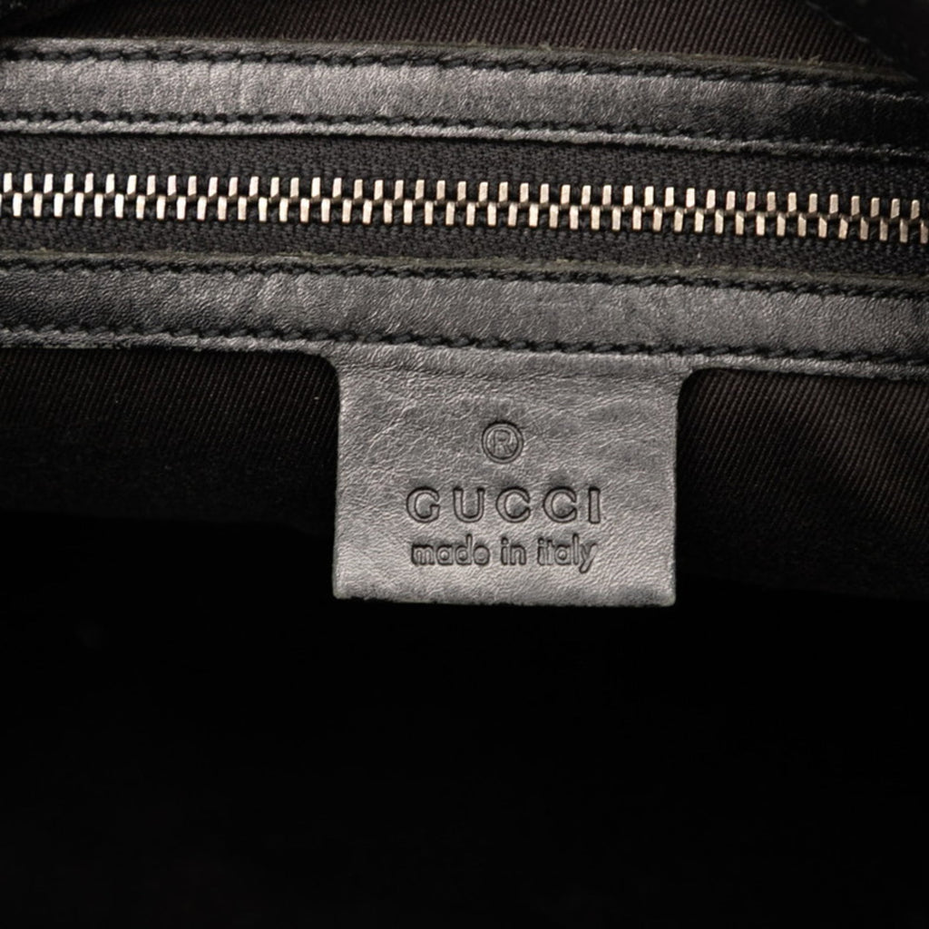 Gucci Black Canvas Leather Shoulder Bag (Pre-Owned)
