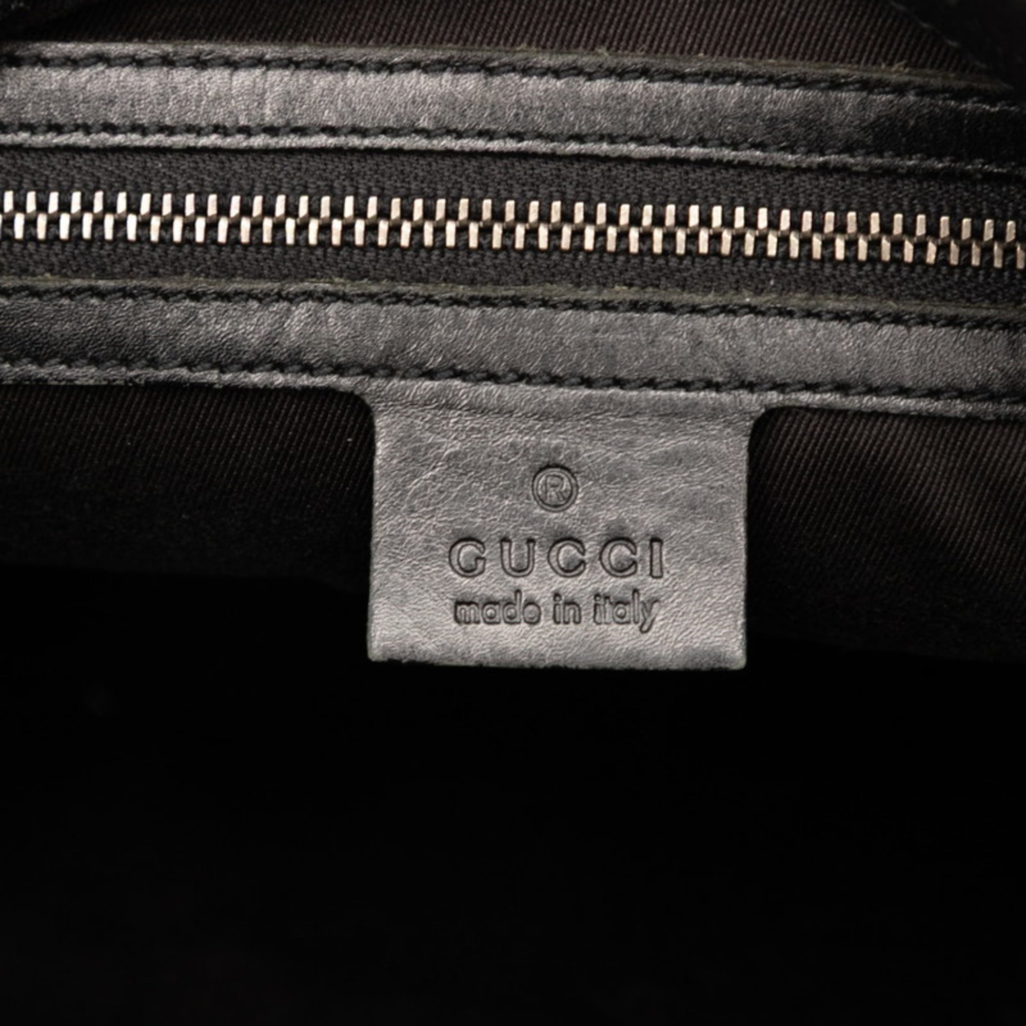 Gucci Black Canvas Leather Shoulder Bag (Pre-Owned)