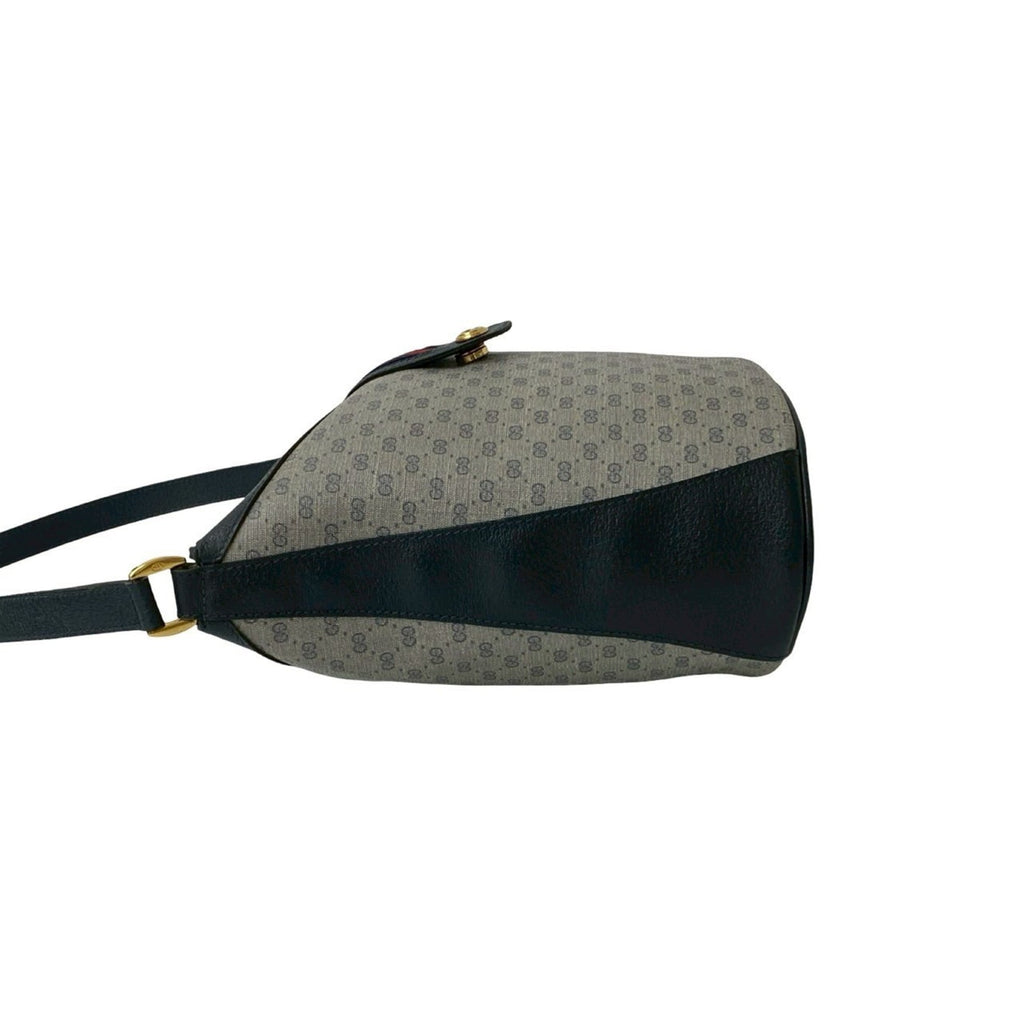 Gucci Navy Red Color Leather Pvc Shoulder Bag (Pre-Owned)