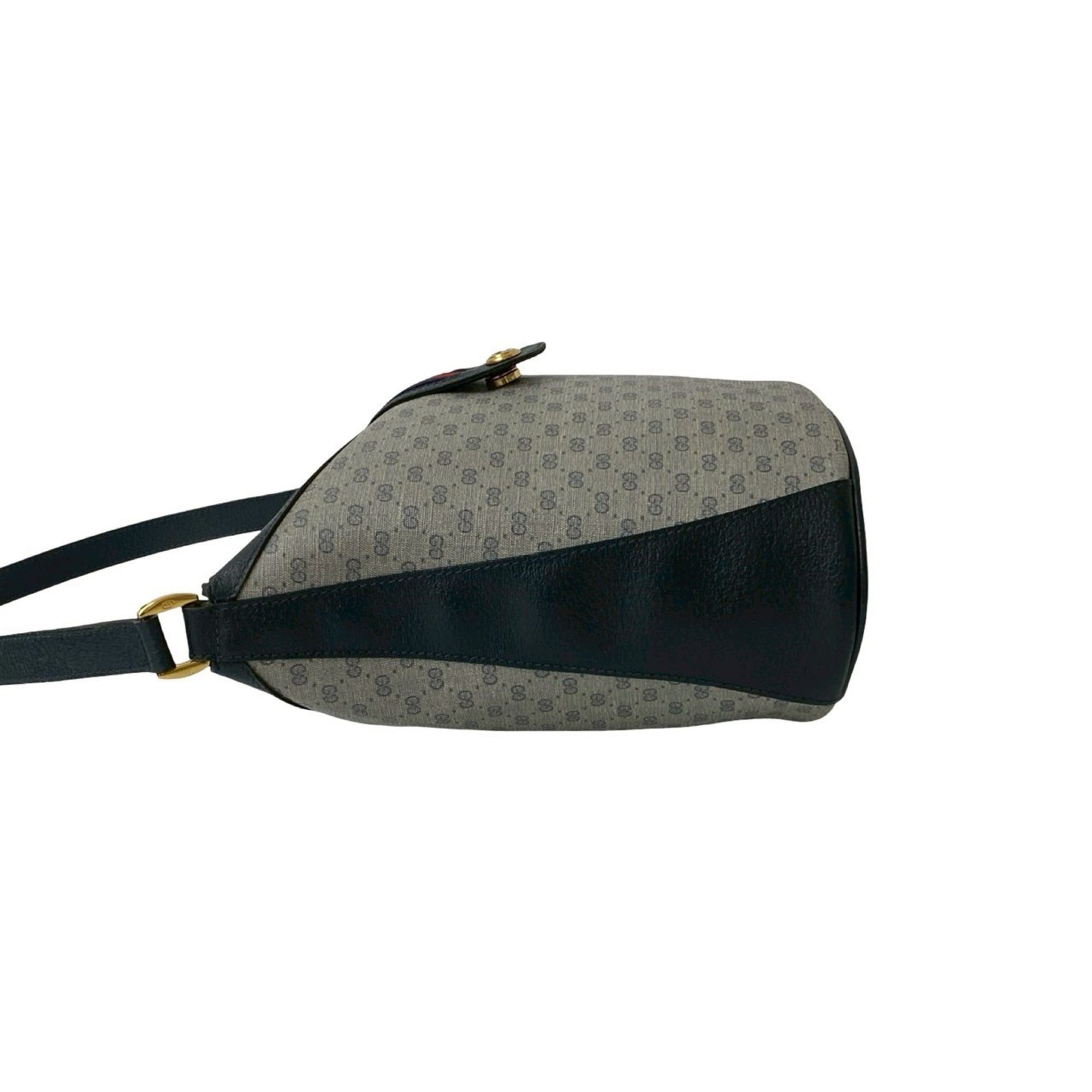 Gucci Navy Red Color Leather Pvc Shoulder Bag (Pre-Owned)