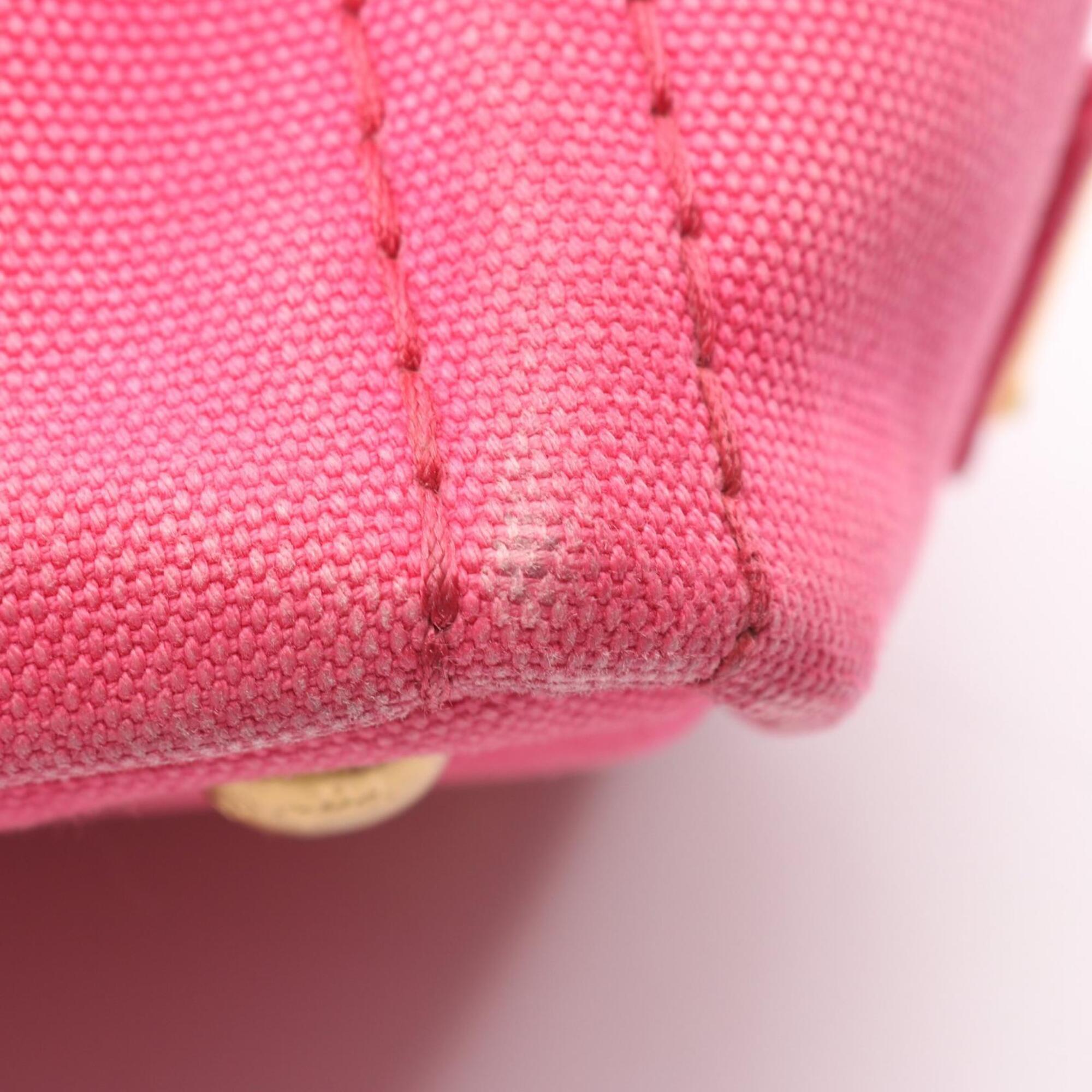Prada Pink Canvas Handbag Tote Bag (Pre-Owned)