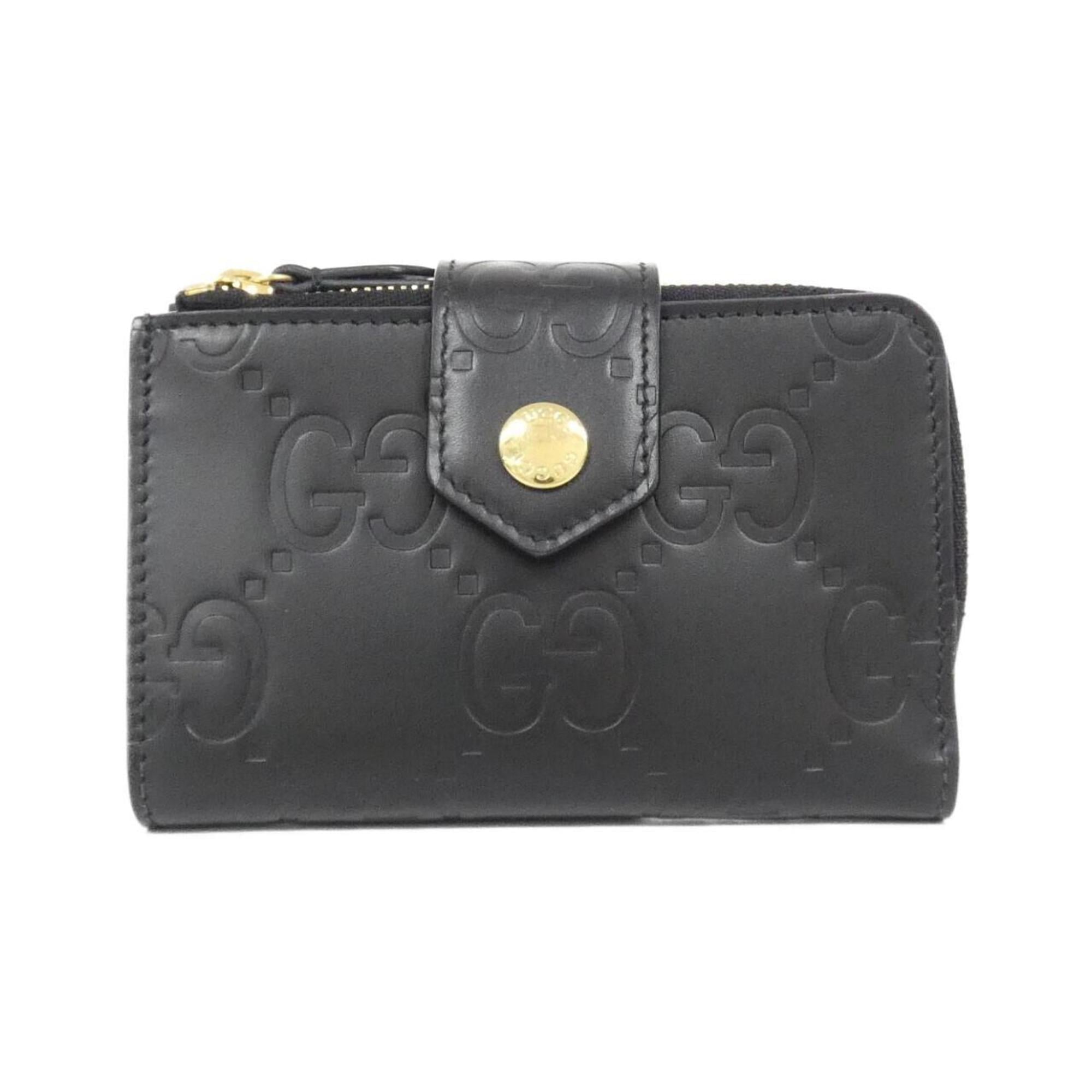 Gucci Black Gg Leather Wallet (Bi-Fold) (Pre-Owned)