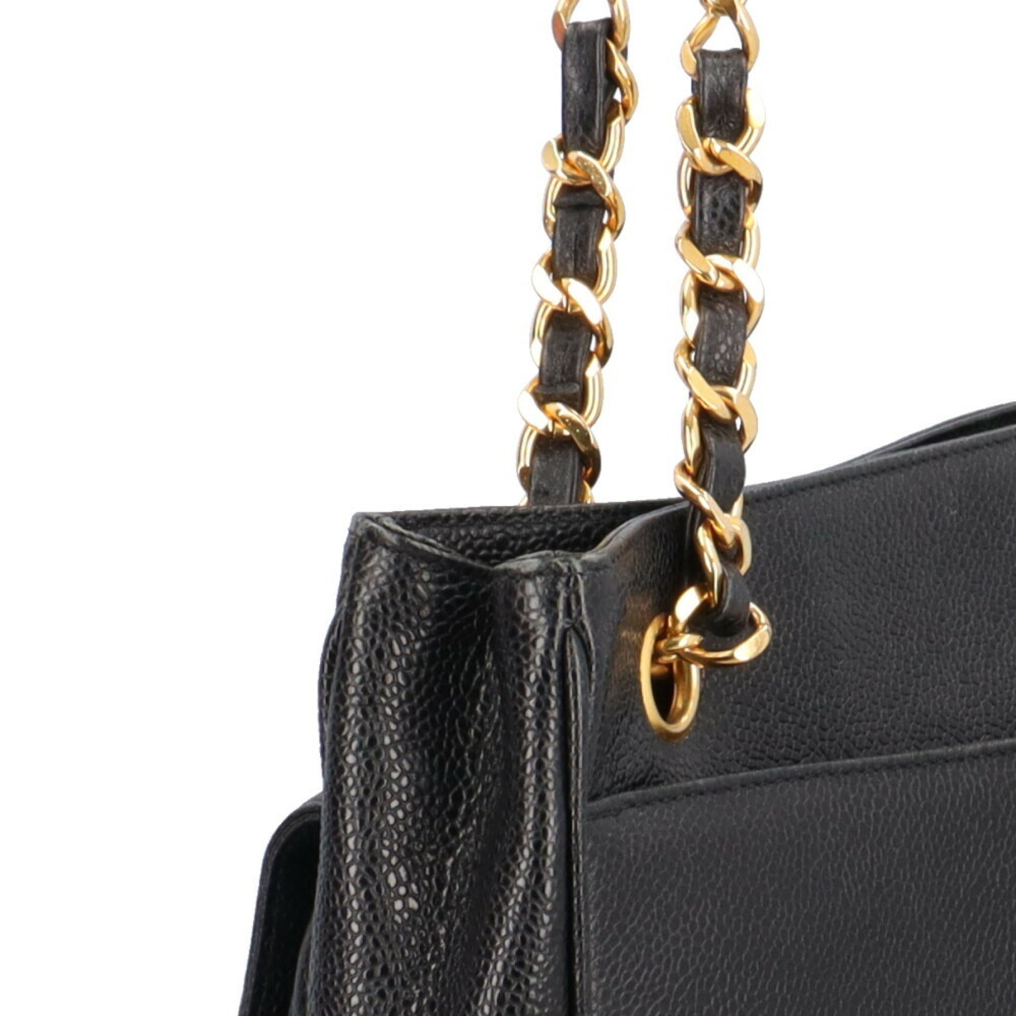 Chanel Black Grained Calfskin Tote Bag (Pre-Owned)
