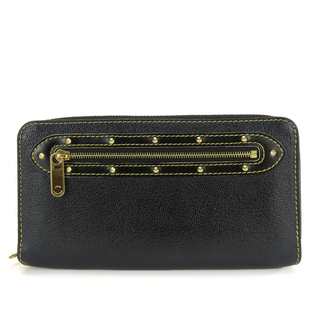 Louis Vuitton Black Leather Long Wallet (Bi-Fold) (Pre-Owned)