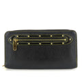 Louis Vuitton Black Leather Long Wallet (Bi-Fold) (Pre-Owned)
