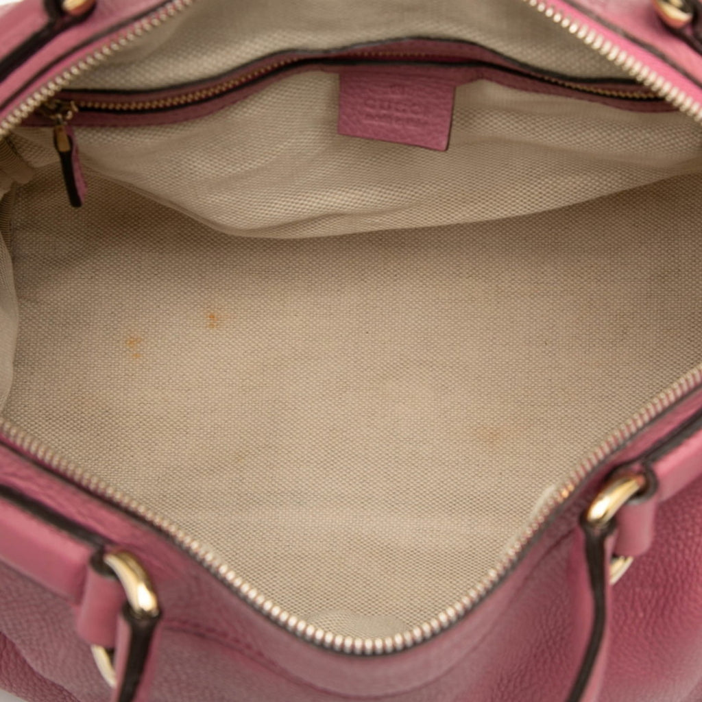 Gucci Pink Leather Boston Bag Handbag (Pre-Owned)