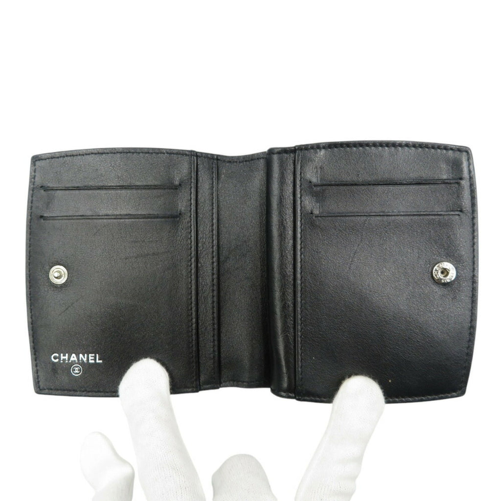 Chanel Black Yellow Patent Leather Wallet (Bi-Fold) (Pre-Owned)