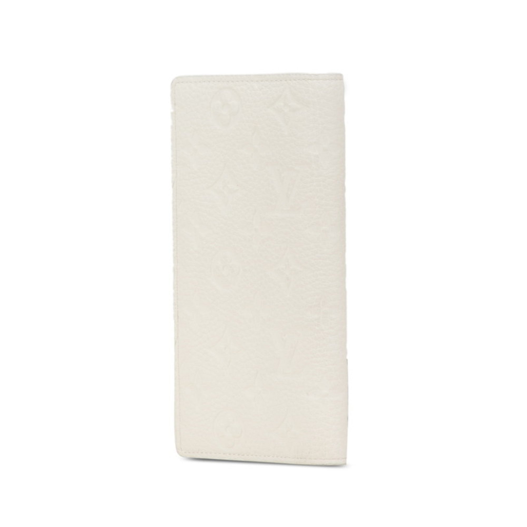 Louis Vuitton White Leather Long Wallet (Bi-Fold) (Pre-Owned)