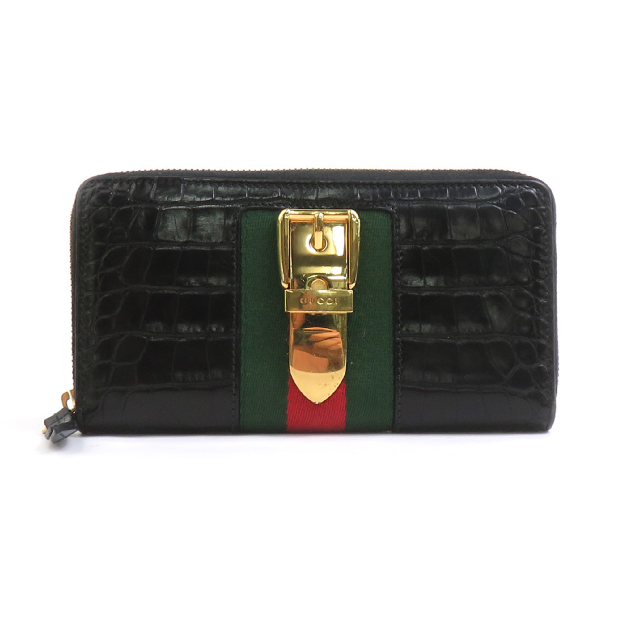 Gucci Black Leather Long Bill Wallet (Bi-Fold) (Pre-Owned)