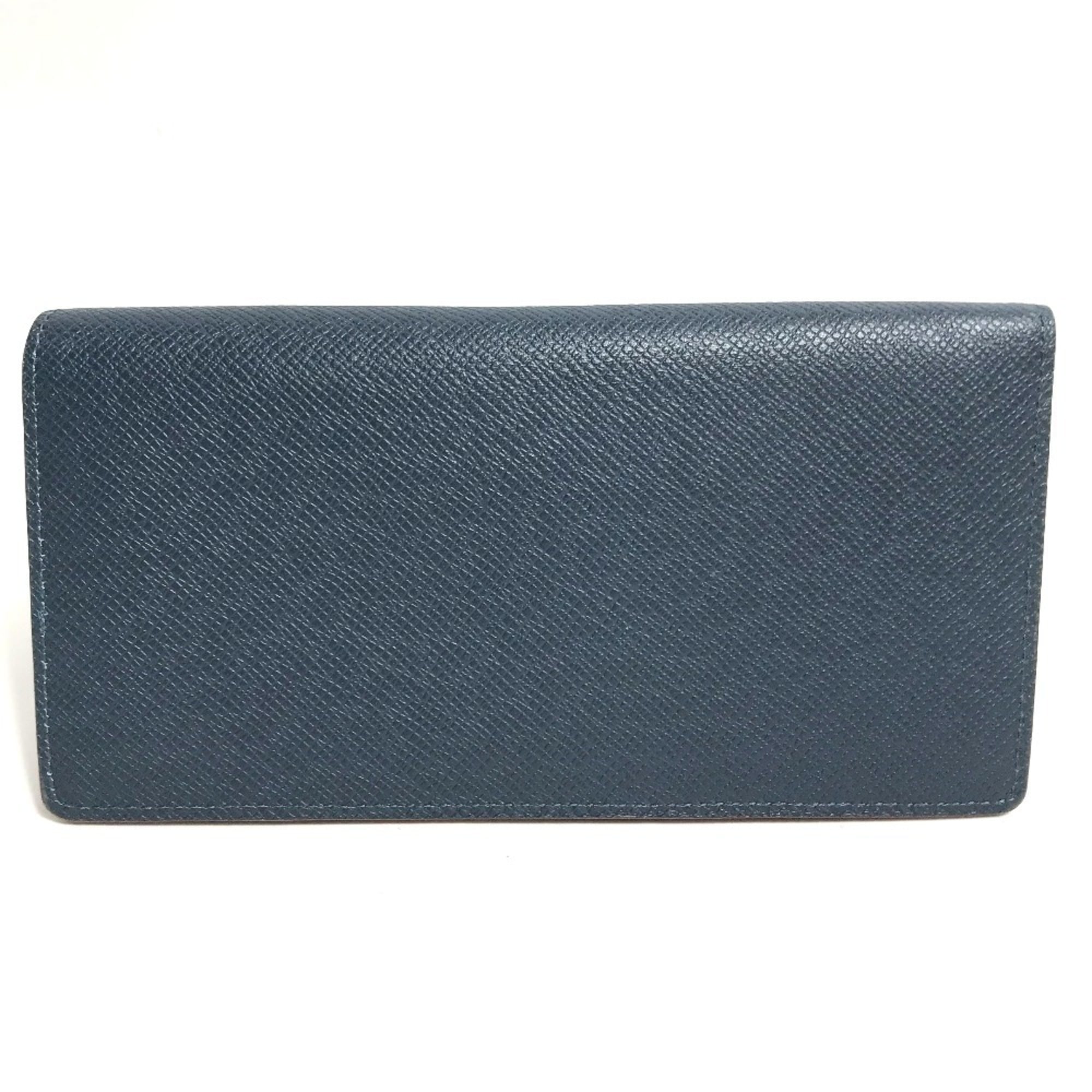 Louis Vuitton Taiga Blue Ocean Taiga Leather Long Wallet (Bi-Fold) (Pre-Owned)
