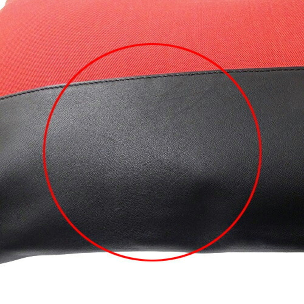 Bottega Veneta Black Blue Red Color Leather Nylon Clutch Bag (Pre-Owned)