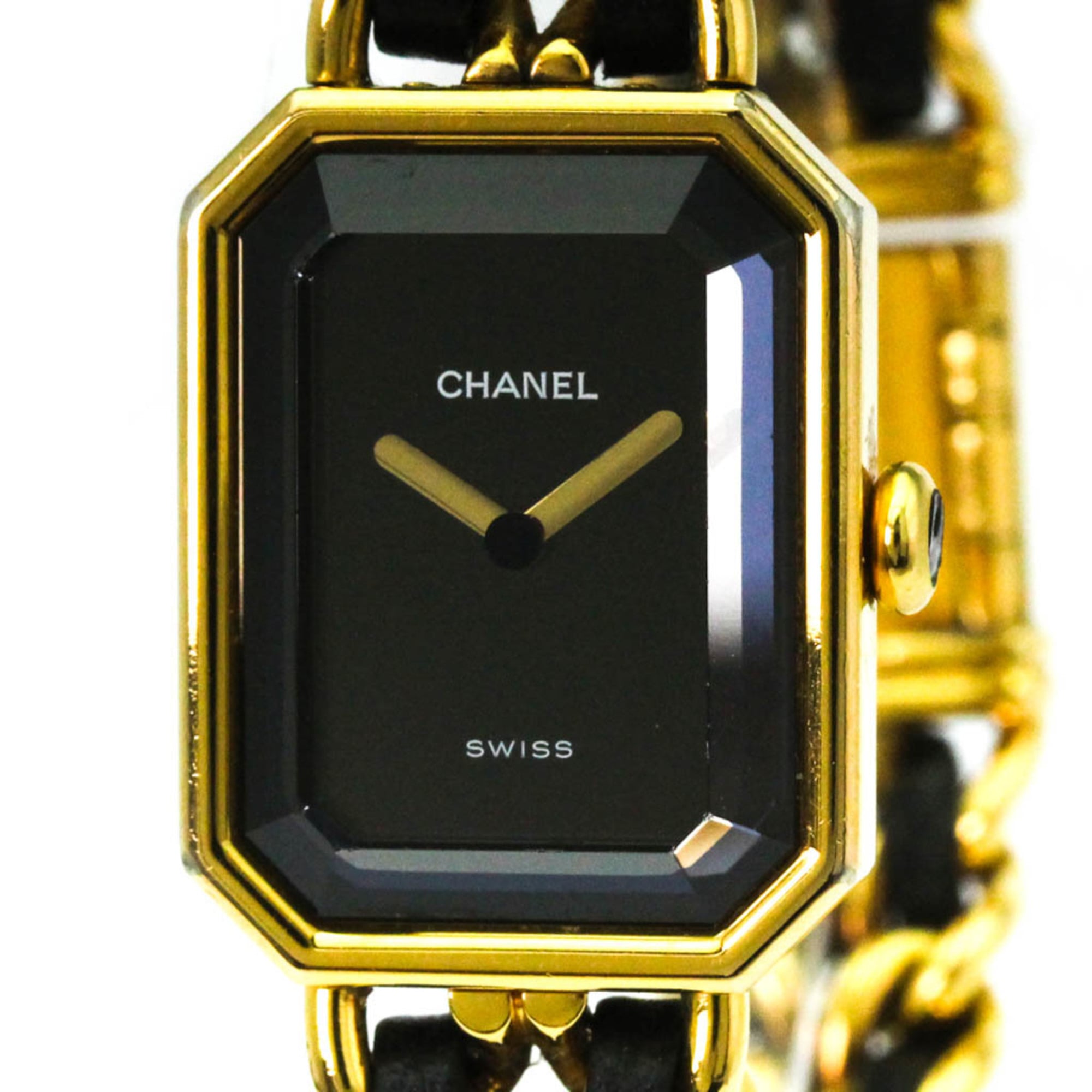 Chanel Premiere Rock Quartz Watch Plated Metal And Leather Watch (Pre-Owned)