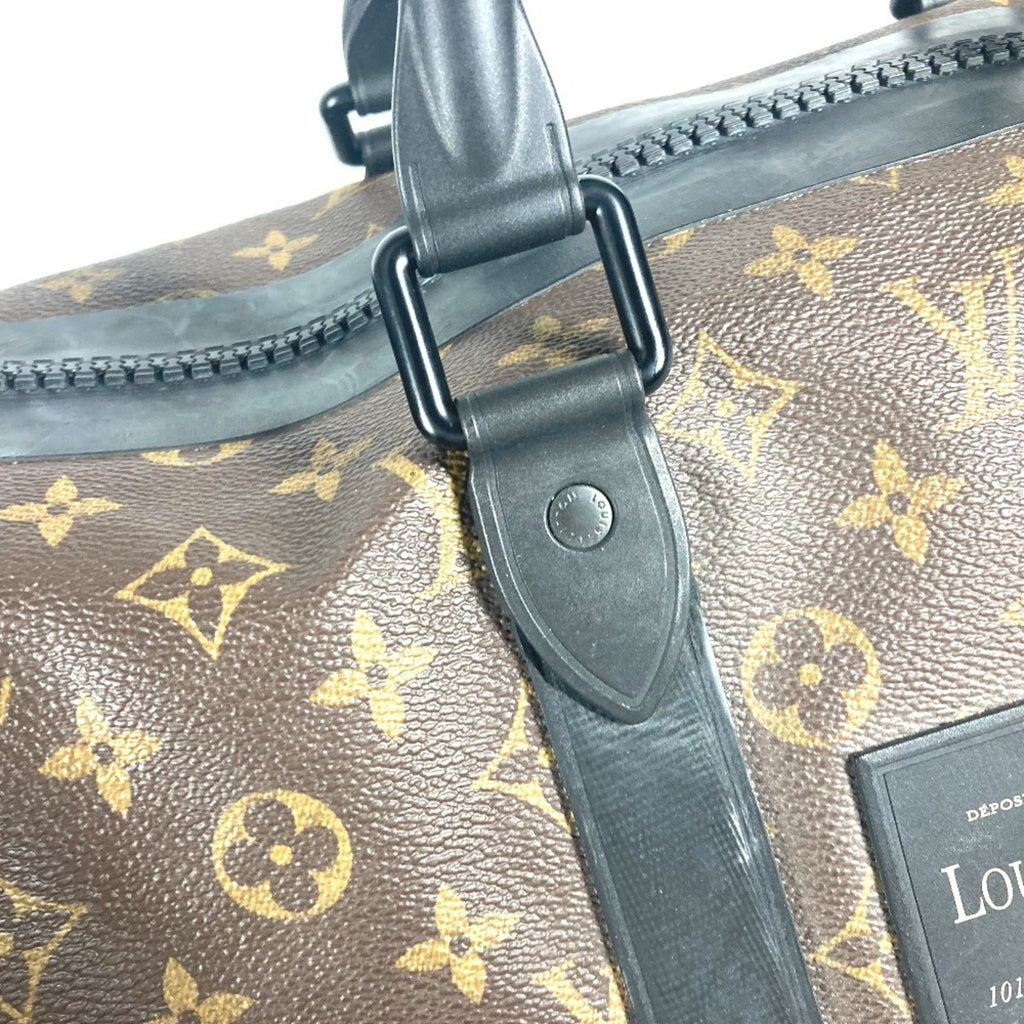 Louis Vuitton Black Brown Monogram Canvas Boston Bag (Pre-Owned)