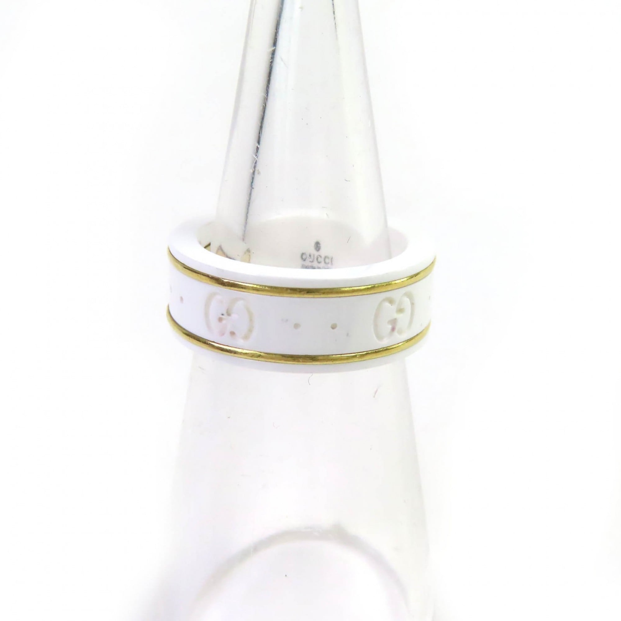Gucci White Ceramic Band Ring (Pre-Owned)
