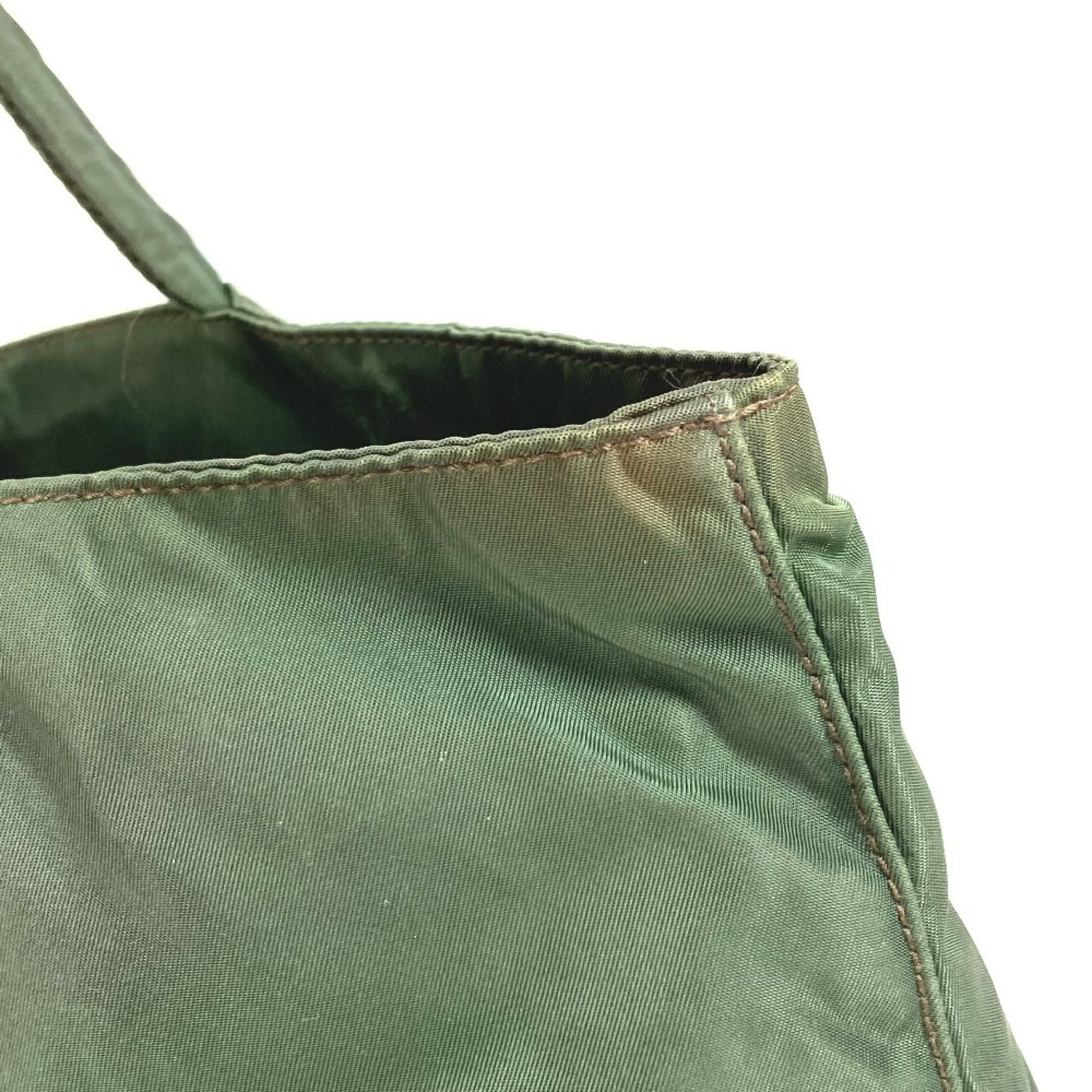 Prada Khaki Nylon Shoulder Bag Tote Bag (Pre-Owned)