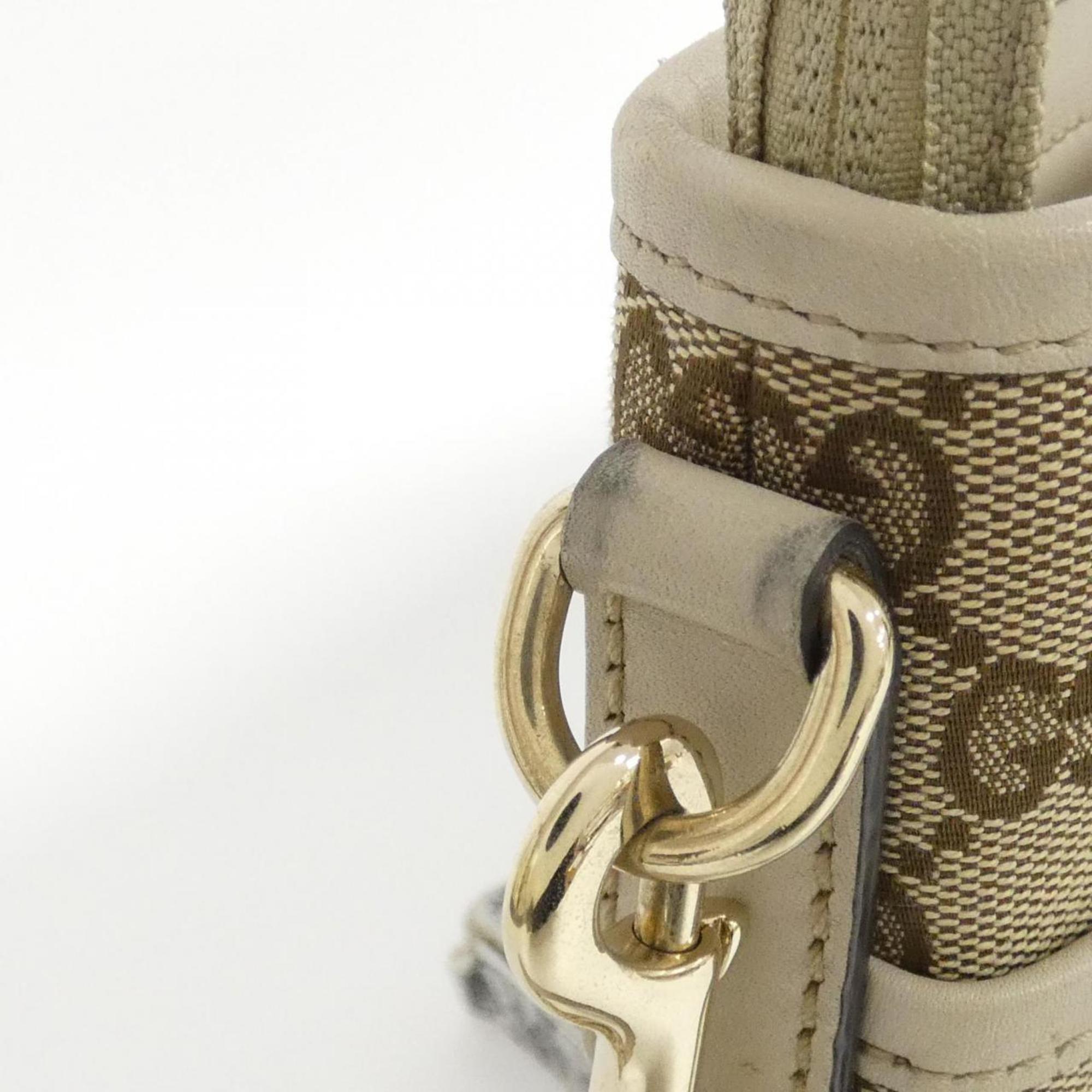 Gucci Gg Canvas Beige Ivory Gg Canvas Shoulder Bag (Pre-Owned)
