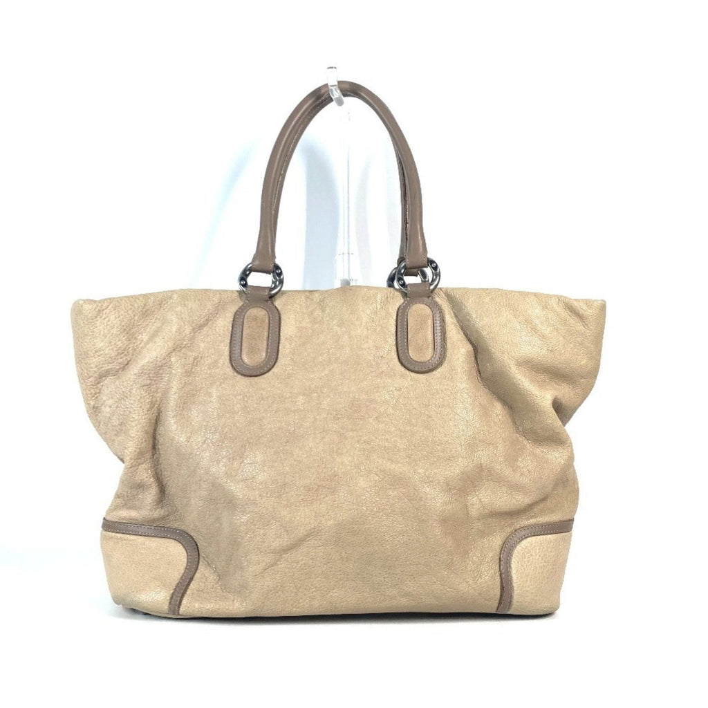 Chanel Beige Leather Shoulder Bag Tote Bag (Pre-Owned)