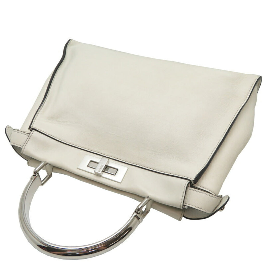 Fendi Peekaboo White Leather Handbag (Pre-Owned)