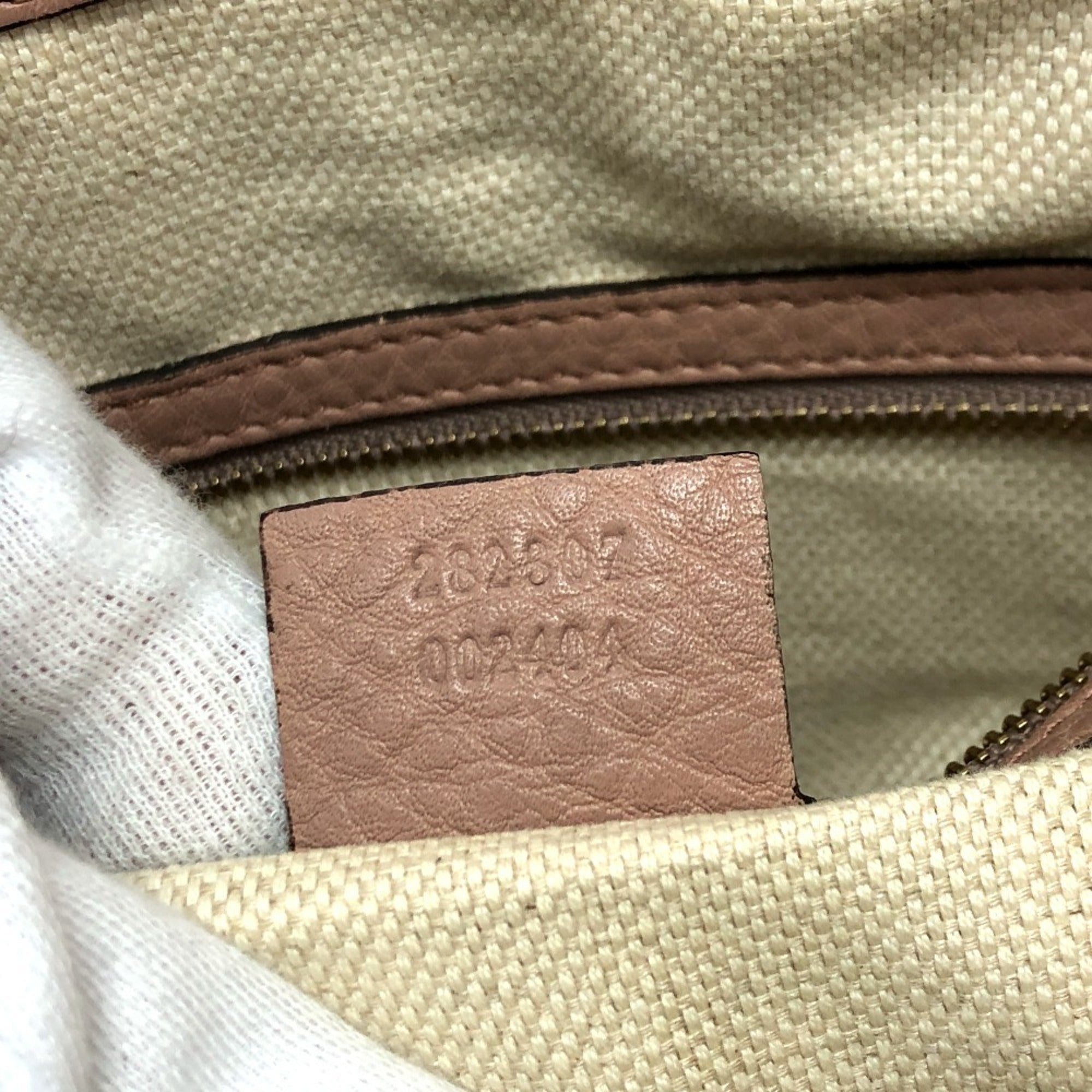 Gucci Pink Beige Leather Handbag (Pre-Owned)