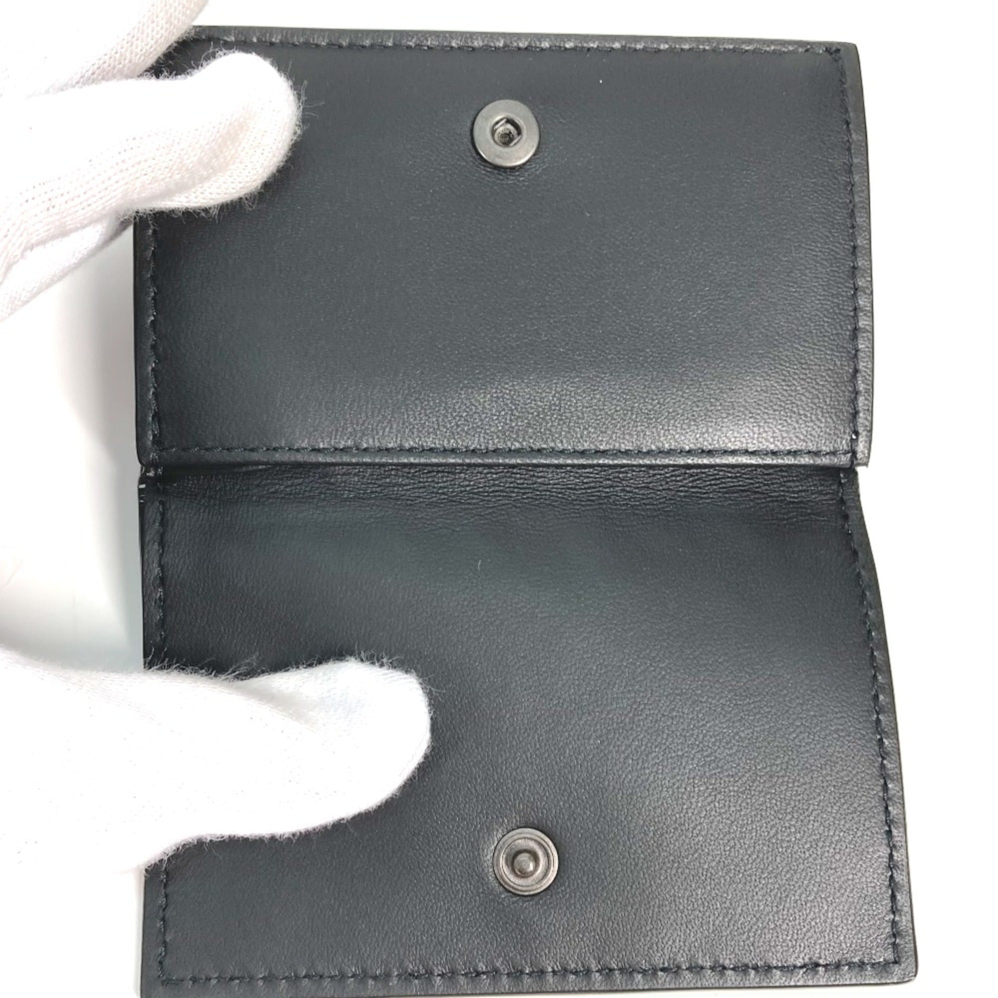 Bottega Veneta Black Leather Wallet (Tri-Fold) (Pre-Owned)