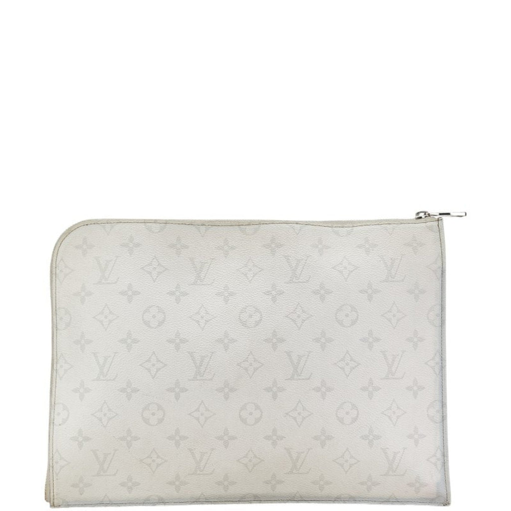 Louis Vuitton Monogram Eclipse Black Monogram Eclipse White Pvc Leather Clutch Bag Pochette (Pre-Owned)