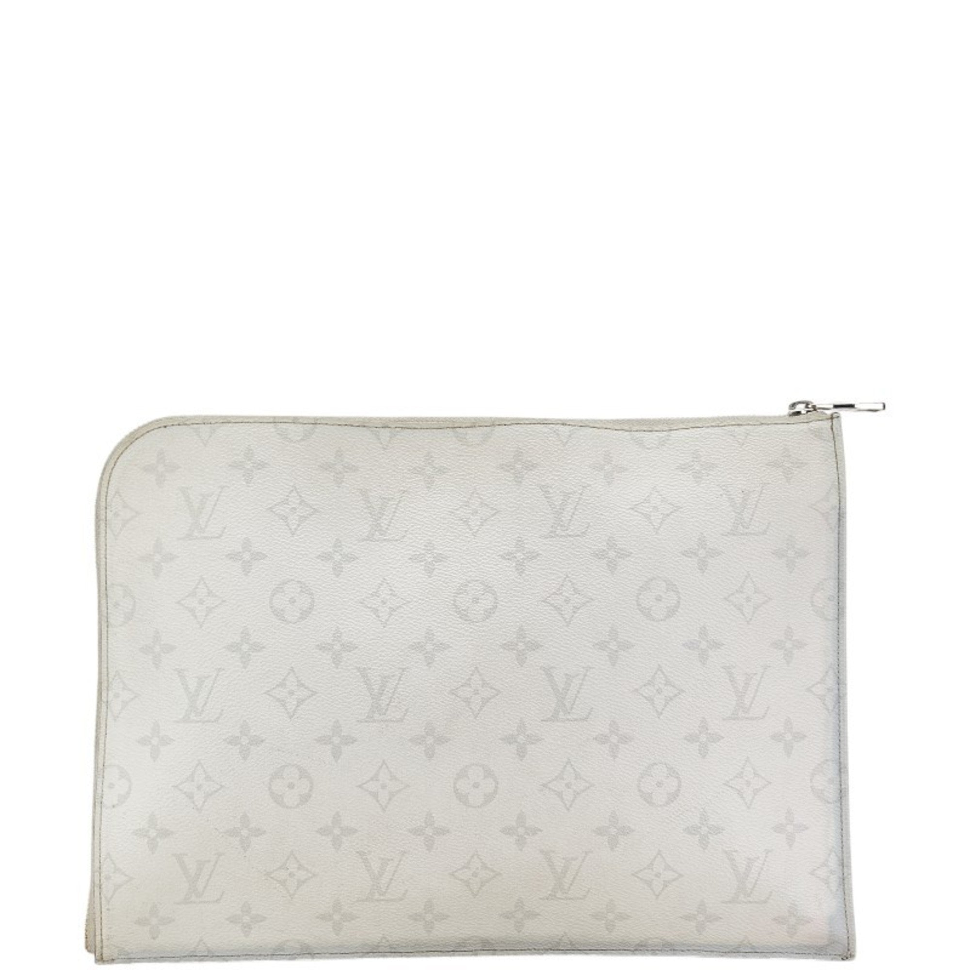 Louis Vuitton Monogram Eclipse Black Monogram Eclipse White Pvc Leather Clutch Bag Pochette (Pre-Owned)