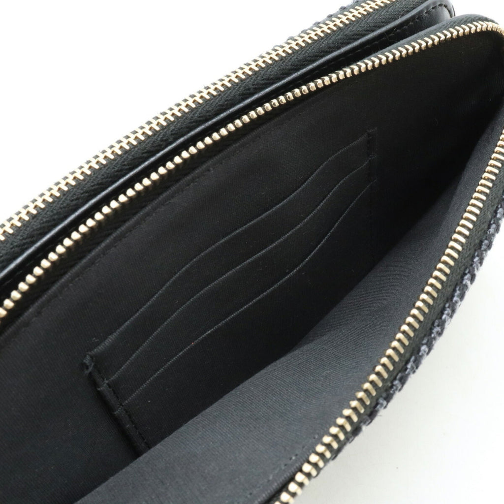 Chanel Navy Canvas Clutch Bag Shoulder Bag (Pre-Owned)