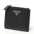 Prada Black Saffiano Triangle Wallet (Bi-Fold) (Pre-Owned)
