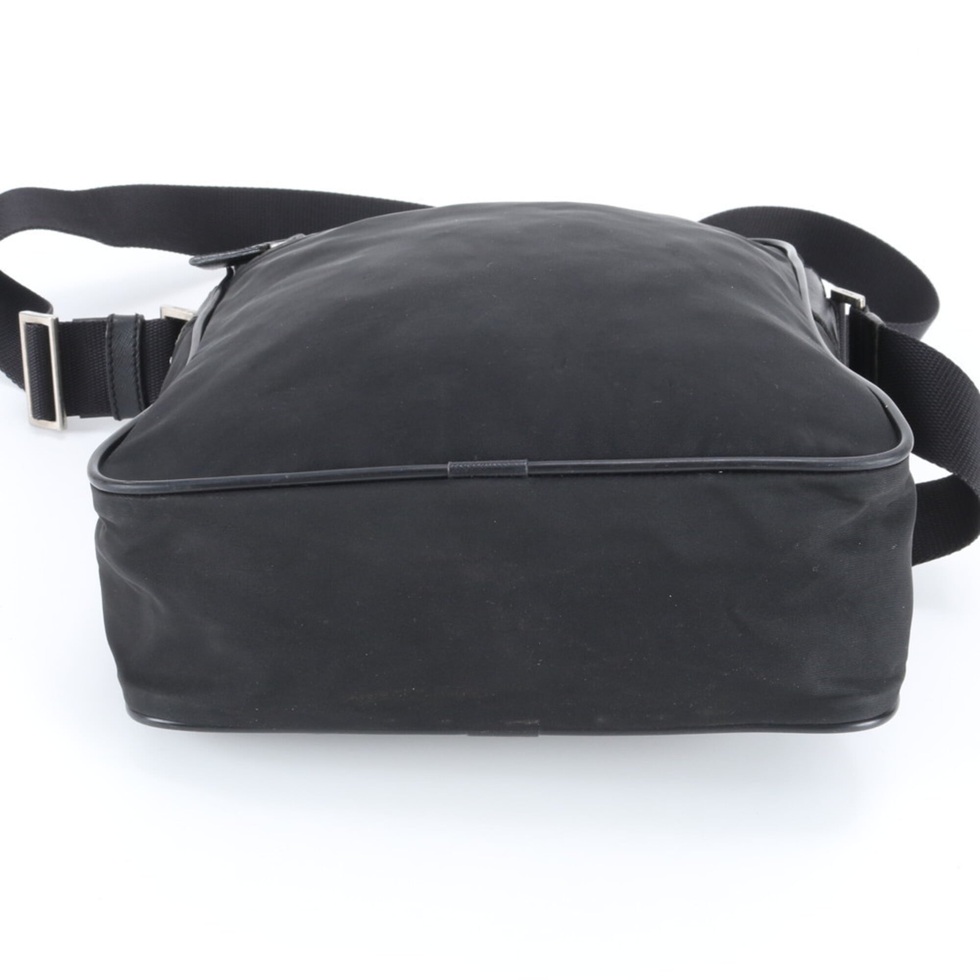 Prada Black White Nylon Shoulder Bag Tote Bag (Pre-Owned)