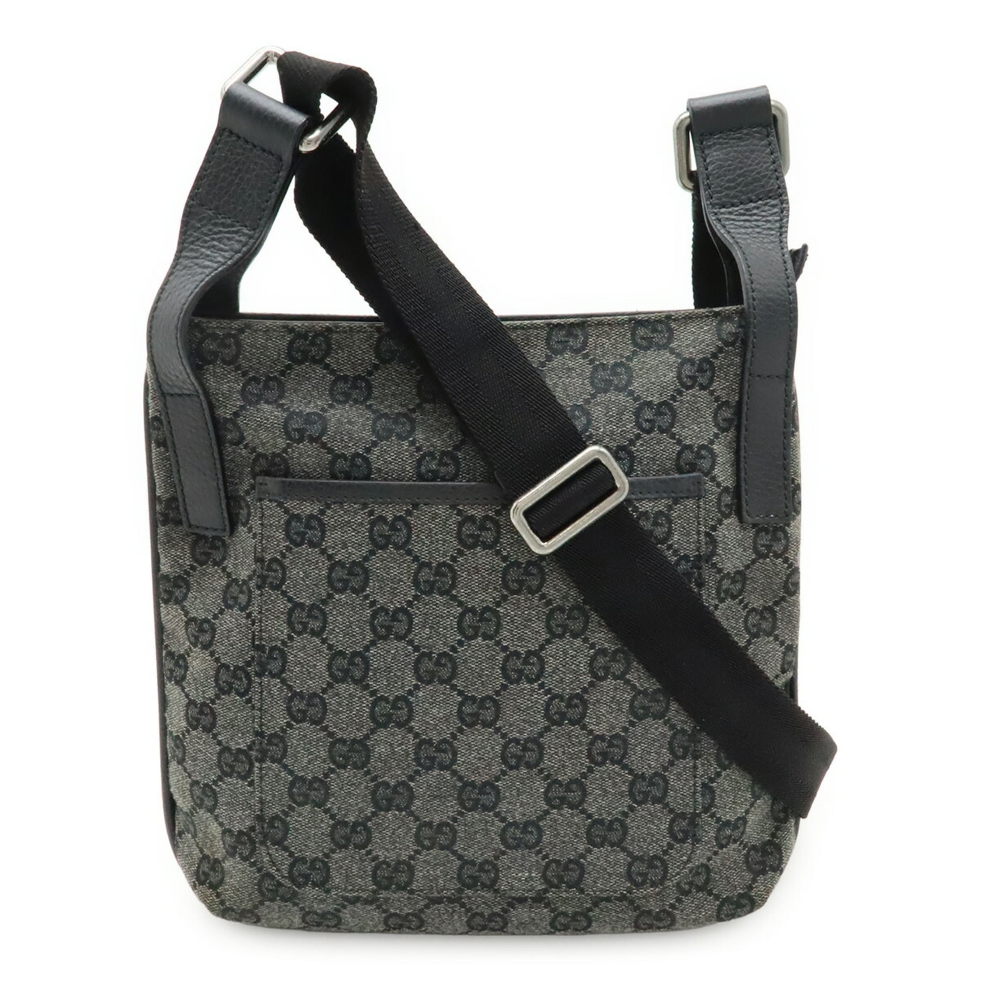 Gucci Dark Gray Gg Canvas Shoulder Bag (Pre-Owned)