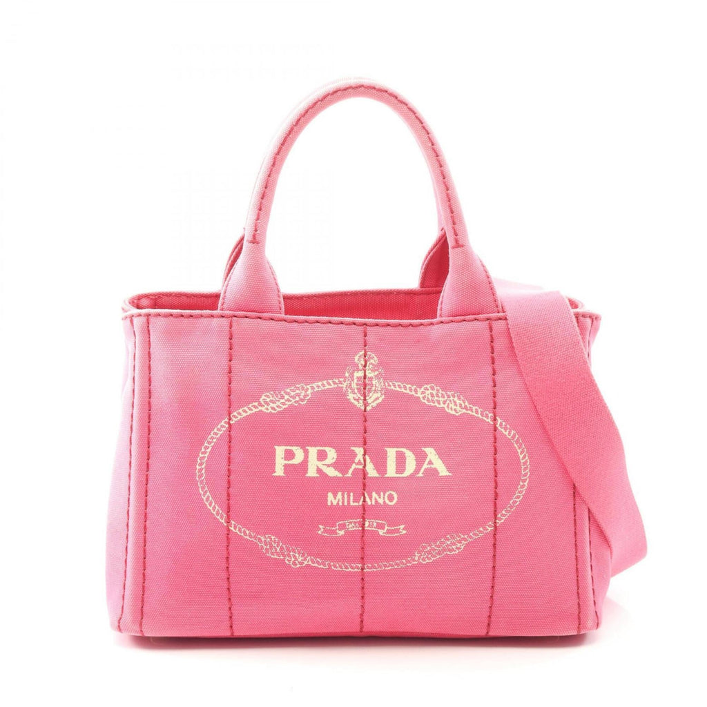 Prada Pink Canvas Handbag Tote Bag (Pre-Owned)