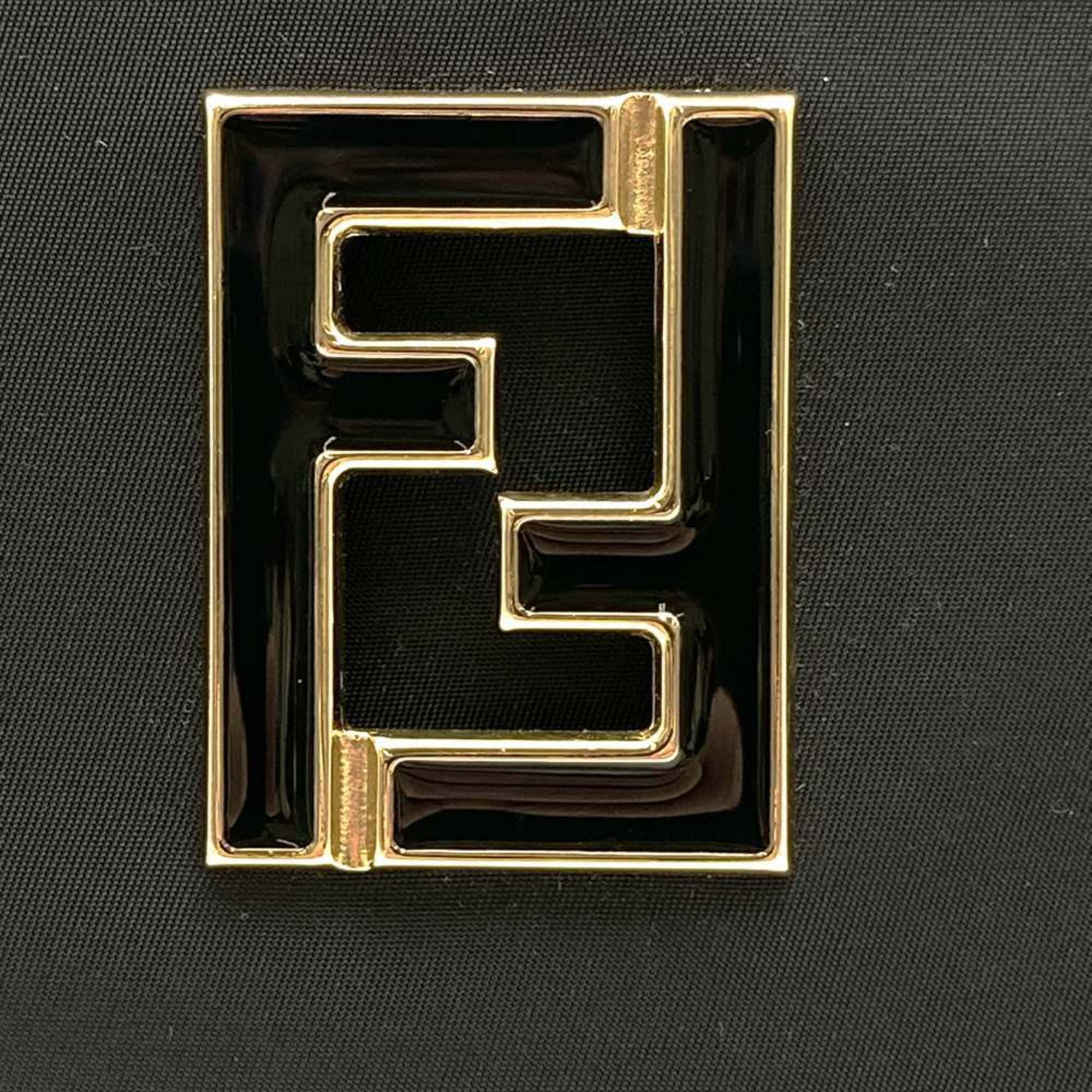 Fendi Black Nylon Leather Shoulder Bag (Pre-Owned)