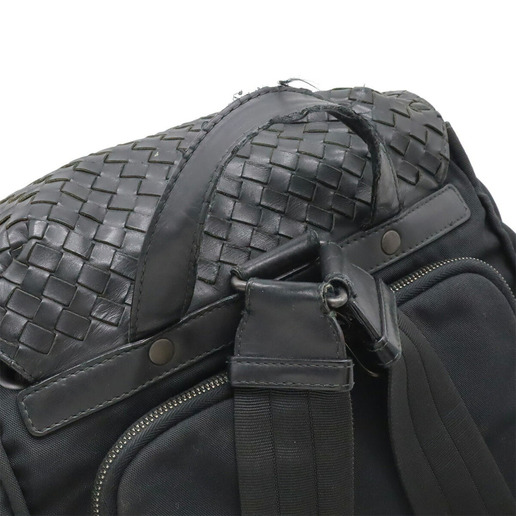 Bottega Veneta Black Nylon Leather Backpack (Pre-Owned)