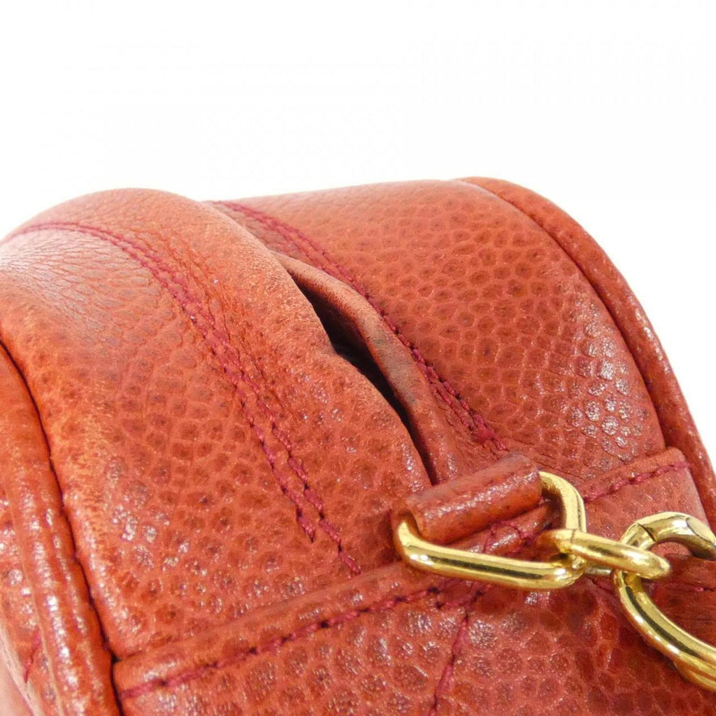 Chanel Red Color Grained Calfskin Shoulder Bag (Pre-Owned)