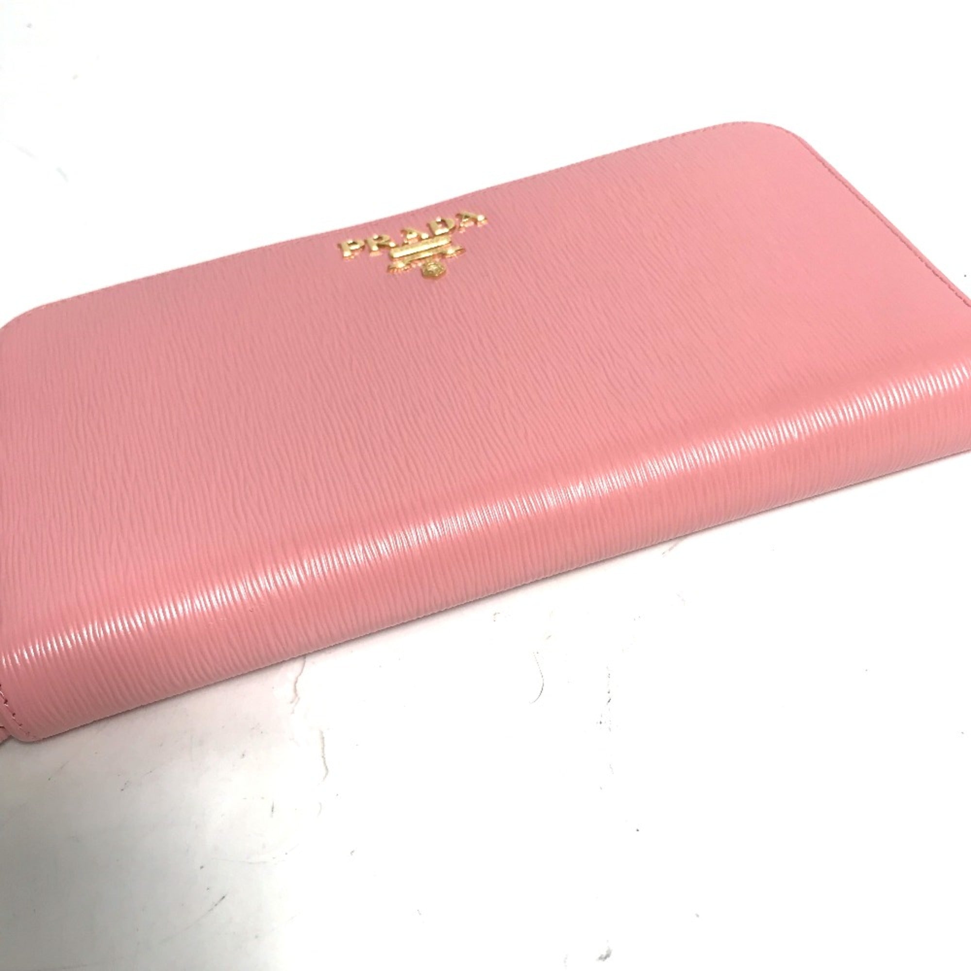Prada Pink Leather Long Wallet (Bi-Fold) (Pre-Owned)
